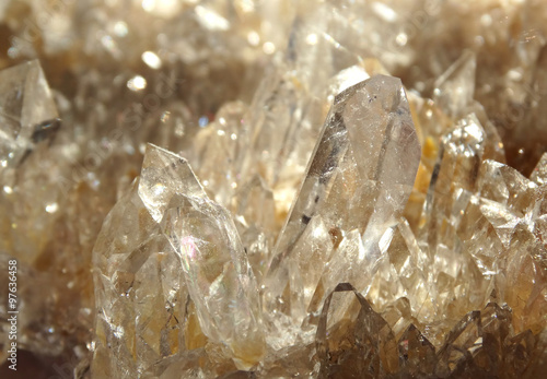 Fotografie, Obraz clear rock crystal quartz geode geological crystals