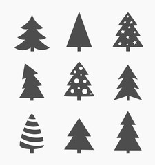 Wall Mural - christmas trees shapes collection