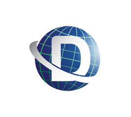 global logo with circle swoosh letter D