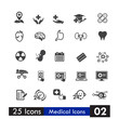 © Kaikoro - Set of 25 icons health and medical isolated on white background