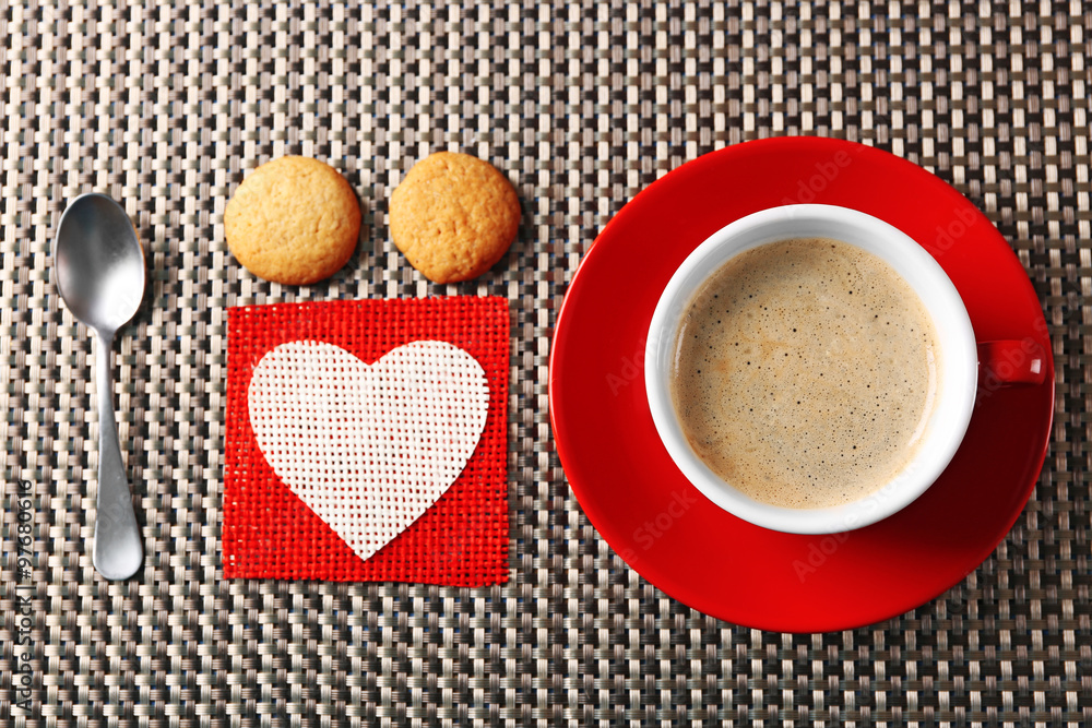 Cup of coffee on dark background