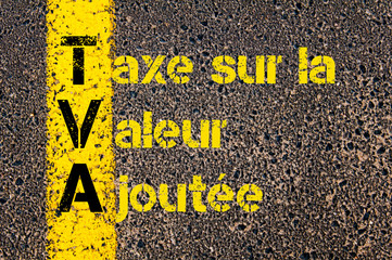 Wall Mural - Accounting Business Acronym TVA Taxe sur la Valeur Ajout?e ( Value Added Tax in French )