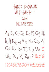 Hand drawn alphabet in retro style. ABC for your design. Letters of the alphabet written with a brush.