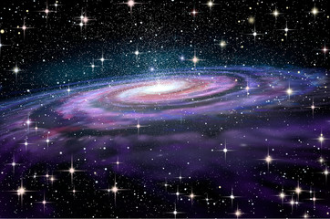 Wall Mural - spiral galaxy in deep spcae, 3d illustration