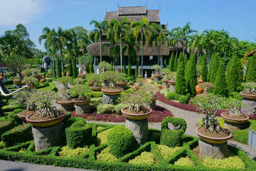 park with decorations and sculptures