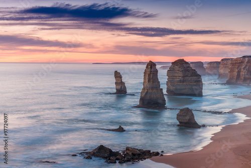 Stampe Stunning sunset view of Twelve Apostles, Great Ocean Road - Vict