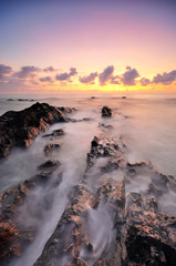 beautiful seascape of terengganu coastal at dawn. nature composition