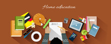 Home Education Flat Design Concept