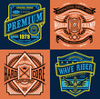 © razor33 - Vintage surfing emblem graphic set