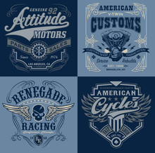Vintage Motorsport Emblem Graphic Set