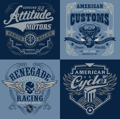 Wall Mural - Vintage motorsport emblem graphic set