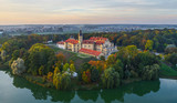 Niasvish castle, Belarus. Aerial photo