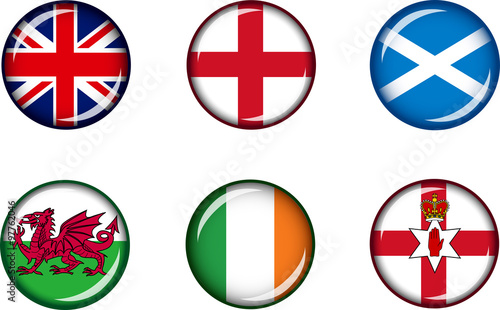 British Isles Glossy Icon Set Set Of Vector Graphic Glossy Buttons Depicting Flags Of The United Kingdom England Scotland Wales Northern Ireland And The Republic Of Ireland Stock Vector Adobe Stock