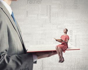 Wall Mural - woman in dress with book