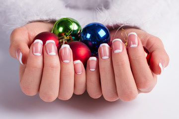 Fotomurales - Beautiful french lunar manicure.