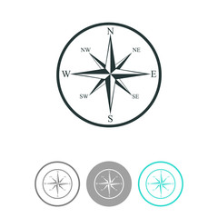  Wind rose compass vector icon.