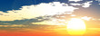 beautiful sunrise background 3d illustration