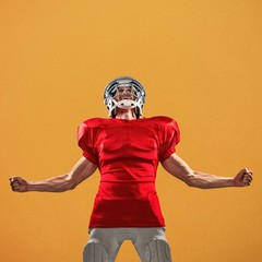 Sticker - Aggressive american football player in red jersey