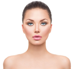 Wall Mural - beautiful spa model girl with perfect fresh clean skin
