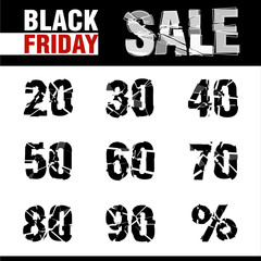 Wall Mural - Explosion Black Friday Sale discounts a percentage. Vector illus