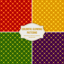 Seamless Glowing Patterns. Vector Holiday Backgrounds.