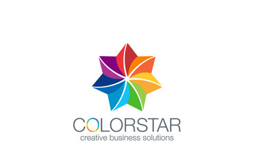 Poster - Seven point Star Logo abstract design vector template. Geometric