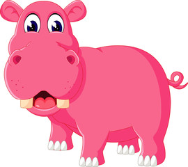 Poster - illustration of Cute hippo cartoon