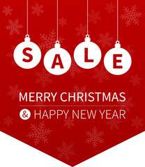 Wall Mural - Merry Christmas sale promotion website hanging banner flag