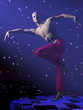 © Veronika - Attractive modern male dancer on blue lighting stage in expressive pose. 3d illustration.