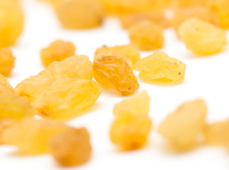 Sticker - Golden raisins on a white background