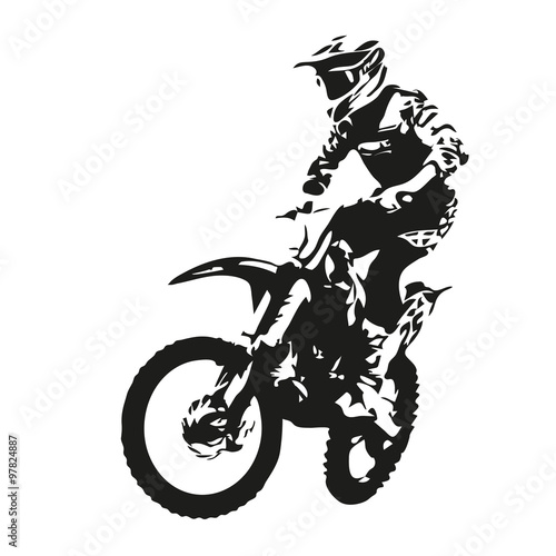 Dekoracja na wymiar  zawodnik-motocrossowy-sylwetka-wektor
