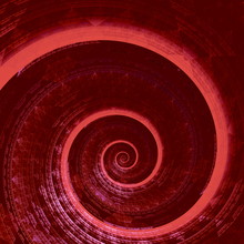 Weird Red Fractal Spiral. Shiny Creative Design. Digital Idea.