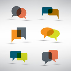 Collection of Colorful Speech And Thought Bubble Vector Designs