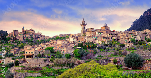 Cuadros en Lienzo Valdemossa, monastery and hilltop town, Mallorca, Spain.