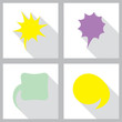 © desertsands - Comic speech bubble sign icon. Shaped flat button with shadow. Modern UI website navigation. Chat think symbol. Vector