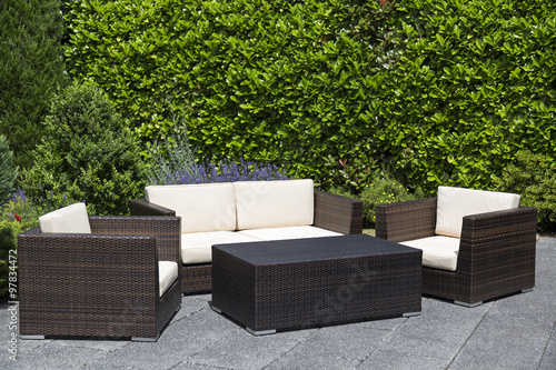 Fotografie, Obraz Outdoor garden furniture lounge group on terrace