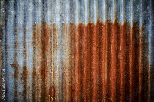 Fotomural A rusty corrugated iron metal texture.