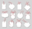 © K3Star - Price tags and gift cards tied up with twine bows vector set