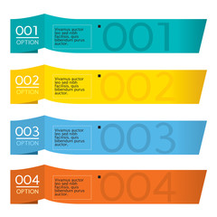 Wall Mural - Set of Colorful Horizontal Paper Banners Vector.