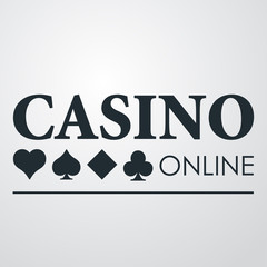 Icono plano CASINO ONLINE sobre fondo degradado