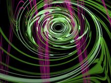 Abstract Digitally Generated Image Green Curls