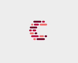 abstract letter c logo. dynamic code vector unusual font.