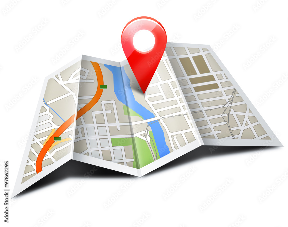 GPS Navigation & Map - obrazy, fototapety, plakaty 