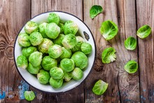 Fresh Organic Brussels Sprouts In A Bowl