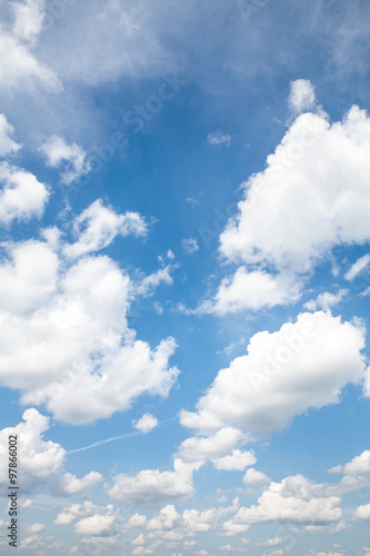 Obraz w ramie blue sky with cloud closeup