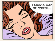 Woman Dreams Morning Cup Coffee
