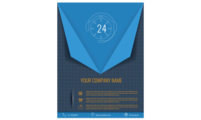 Vector tri fold brochure template design or business flyer layout