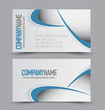 © Natalie Adams - Business card design set template for company corporate style. Blue color. Vector illustration.
