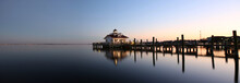 Roanoke Marshes Lighthouse Manteo NC Outer Banks North Carolina Dock In Albemarle Sound
