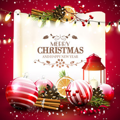 Wall Mural - Traditional Christmas greeting card